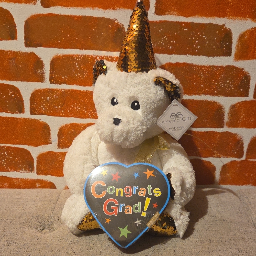 🧸 Graduation Teddy Bear with Heart-shaped Chocolate Box By American Gifts 🧸
